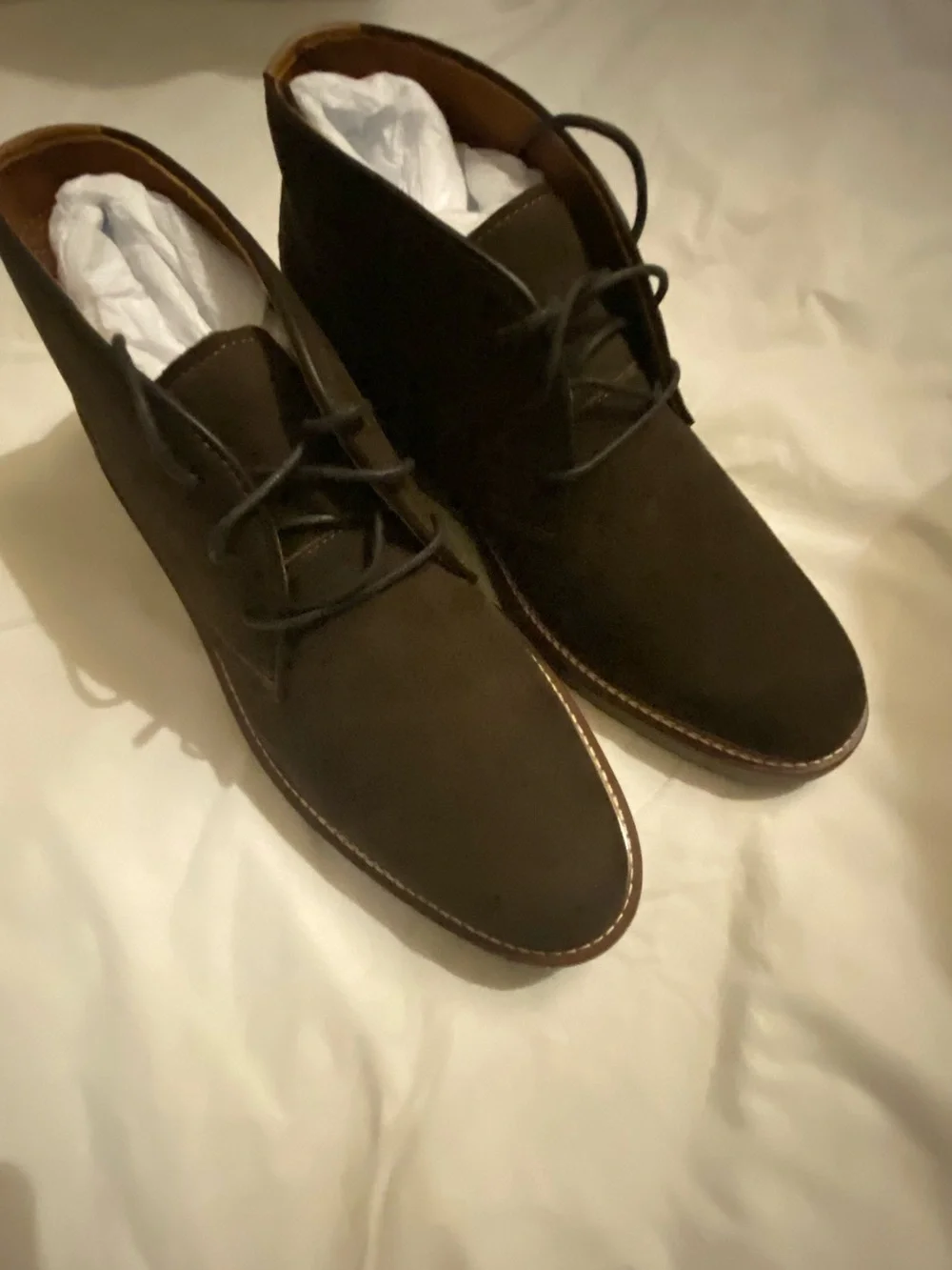 Men's Suede Chukka Boots in Dark Brown - Lace-Up Casual Dress